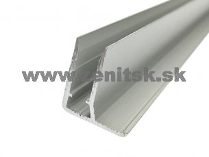 Ukončovací F profil na hr. 6mm z hliníku strieborný elox Ukončovací F profil na hr. 6mm z hliníku strieborný elox