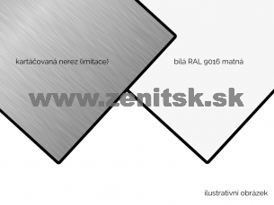 ZenitBOND 3mm Al 0,3 BUTLERFINISH (nerez) / biely mat RAL9016 ZenitBOND 3mm Al 0,3 BUTLERFINISH (nerez) / biely mat RAL9016