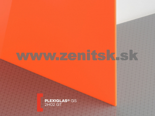 Oranžové plexisklo Plexiglas GS 3mm 2H02 (priep. 6%) Oranžové plexisklo Plexiglas GS 3mm 2H02 (priep. 6%)