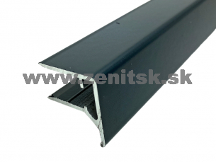 Ukončovací U profil na hr. 10mm s prodĺženou hranou z hliníku šedý antracit Ukončovací U profil na hr. 10mm s prodĺženou hranou z hliníku šedý antracit