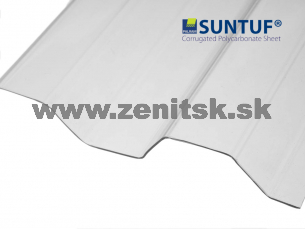 Trapézová polykarbonátová doska 76/18 číra hladká Suntuf 0,8mm Trapézová polykarbonátová doska 76/18 číra hladká Suntuf 0,8mm