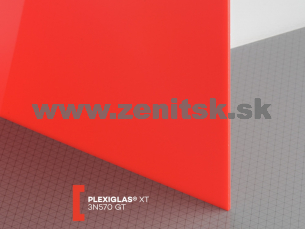Červené plexisklo Plexiglas XT 3mm 3N570 (priep. 2%)