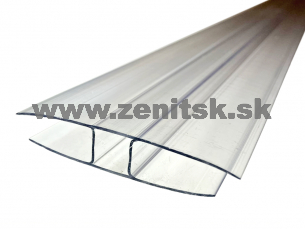 Spojovací H profil pre hr. 10mm z polykarbonátu číry Spojovací H profil pre hr. 10mm z polykarbonátu číry