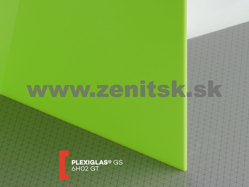 Zelené plexisklo Plexiglas GS 3mm 6H02 (priep. 12%)   (šírka: 1520 mm, dĺžka: 2030 mm)