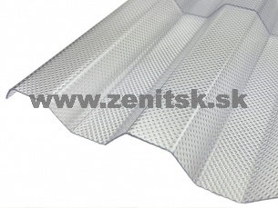 Trapézová polykarbonátová doska 76/18 čirá štruktúra mikroprizma Più 0,9mm Trapézová polykarbonátová doska 76/18 čirá štruktúra mikroprizma Più 0,9mm