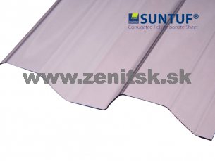 Trapézová polykarbonátová doska 76/18 bronz hladká Suntuf 0,8mm Trapézová polykarbonátová doska 76/18 bronz hladká Suntuf 0,8mm