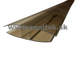 Spojovací H profil pre hr. 16mm z polykarbonátu bronz (hnedá, dymová)