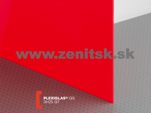 Červené plexisklo Plexiglas GS 3mm 3H25 (priep. 4%) Červené plexisklo Plexiglas GS 3mm 3H25 (priep. 4%)
