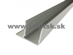 Ukončovací F profil na hr. 16mm z hliníku strieborný elox Ukončovací F profil na hr. 16mm z hliníku strieborný elox
